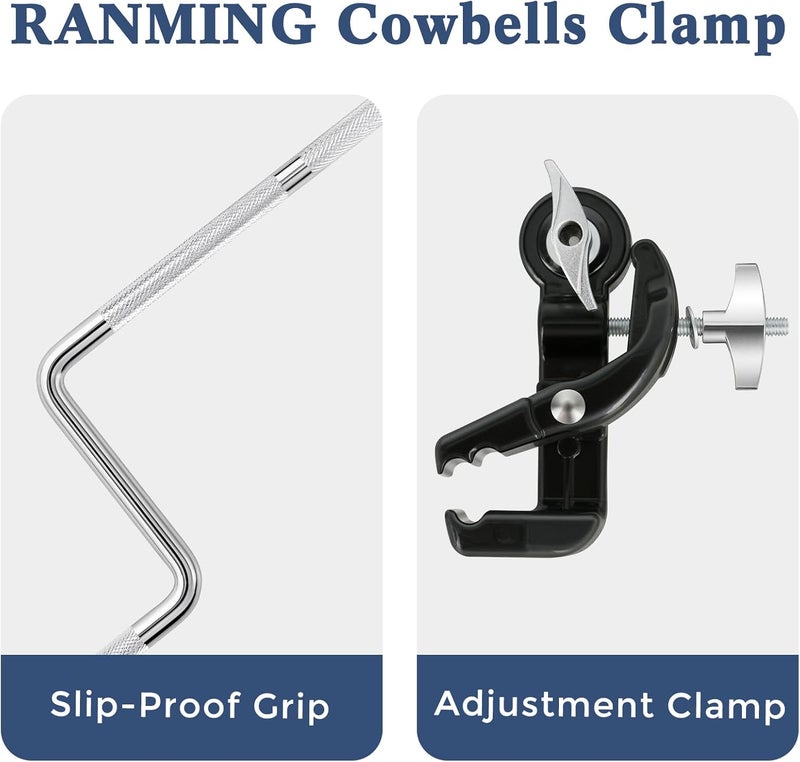 RANMING Jaw Drum Mount Universal Cowbell Clamp Bracket High-Strength Alloy Steel Holder for Cowbell and Tambourine Ideal for Drum Set Percussion Performance and Practice - Image 2